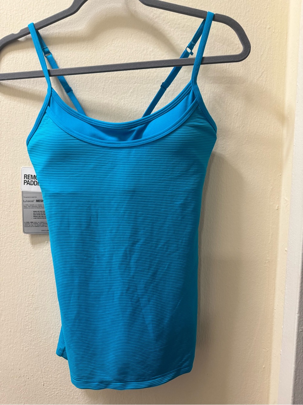 Lorna Jane Turquoise Strappy Tank Top with Shelf Bra